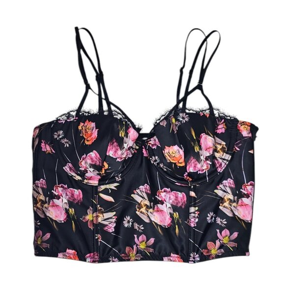 Victoria's Secret Very Sexy Bustier Bra Top, Floral, Mesh Strappy, Size 34B - Picture 1 of 8